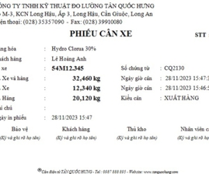 Tải mẫu phiếu cân xe tải mới nhất - đơn giản và hiệu quả